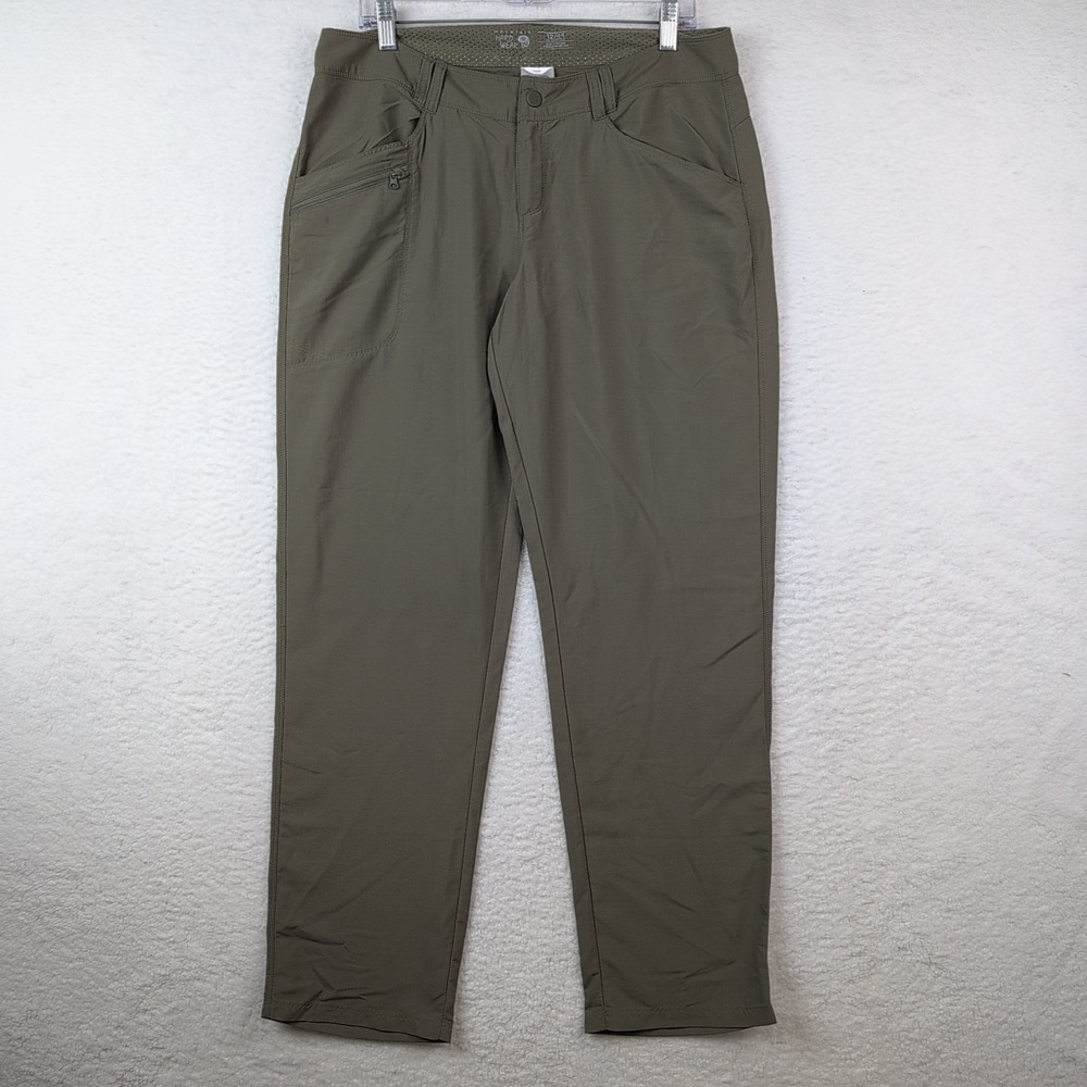 Mountain Hardware Pants Women's 12 Hiking Nylon Olive Green Zip Pocket